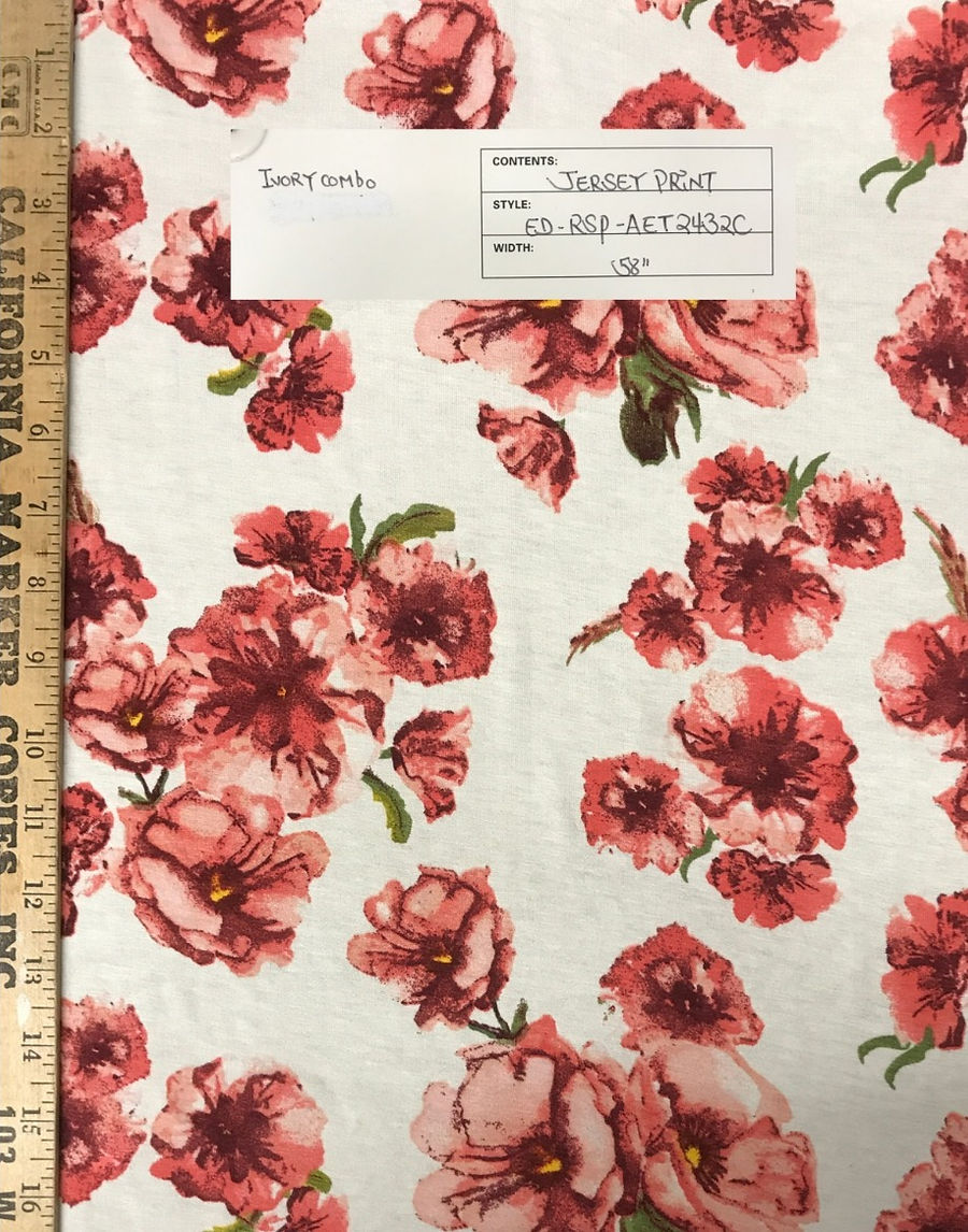 Jersey Print EdRSPAET2432C 58″ Wide Ivory Combo Wholesale Fabric